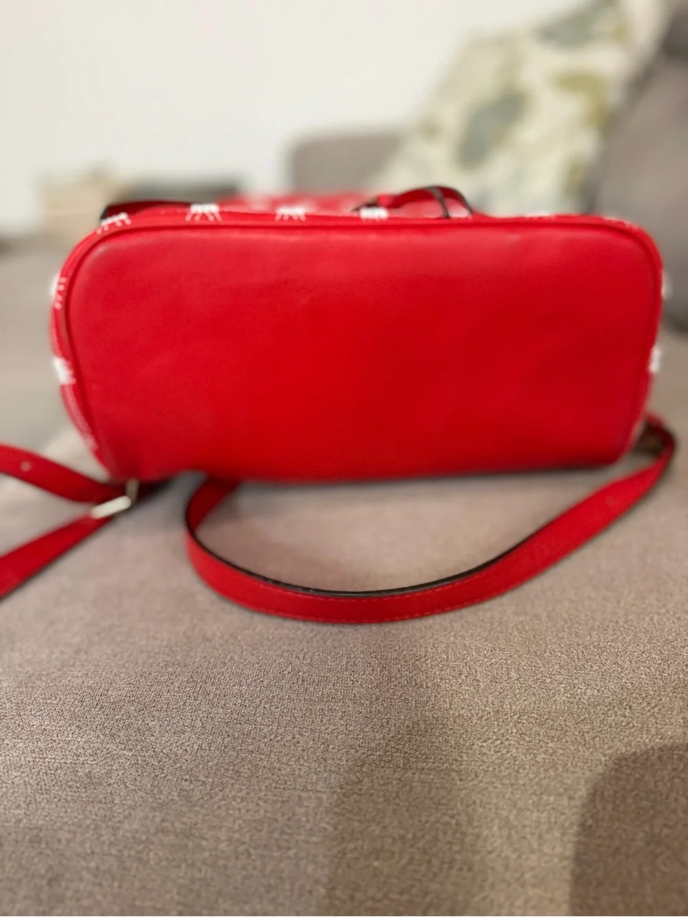 Michael Kors Red Quilted Mini Backpack with MK Emboss